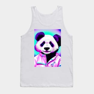 Vaporwave retro panda cosmonaut Tank Top